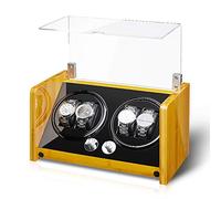 Spinner Winding Box Watch Winders - Bambou Bambou Board Boîte d'enroulement Boîte mécanique automatique Winder Home Watch Shaker HEUPS HEAGSE RAPPORT HETTERS AVEC INTÉRIEUR NOIR SILLE ET BILLE