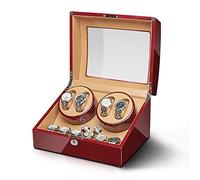 Spinner Winding Box Watch Winders - Maroon Walnut Watch Rangement Case de rangement Watch Shaker Home Watch Boîte à enrouler avec verrouillage Automatique mécanique Wind Winder Placer rotatif Placer