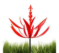 Spinners De Jardin À Vent - Piquets De en Métal Rotatifs À 360 Degrés, Art Extérieur Résistant Aux UV, Affichage De Moulin À Vent De Pelouse De Patio Rouge pour Trottoirs Et Chemins | Moulin À