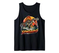 Spinosaurus Dinosaure Rétro Art Préhistorique Rivière Débardeur