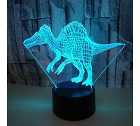 Spinosaurus Lampe à Illusion 3D pour chambre à coucher avec lampe de chevet LED pour enfants Petite lampe de table de réveil pour chambre de bébé Décoration de chambre d'enfant Cadeau de Noël