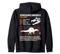 Spinosaurus Mirabilis Tableau des Tailles Amusant Dinosaure Héron Sweat à Capuche