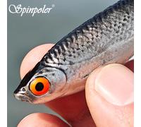 Spinpoler N.B. Leurre souple fait main Shad, réaliste avec écailles, en PVC, appât de pêche coulant à queue de pagaie pour eau douce et eau salée Color-E