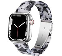 SPINYE Bracelet compatible avec iWatch 38 mm, 40 mm, 41 mm, 42 mm, bracelet de rechange en résine colorée pour Apple Watch Series 10/9/8/Ultra/7/SE/6/5/4/3 pour homme et femme (vache noire)