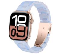 SPINYE Bracelet compatible avec iWatch 38 mm, 40 mm, 41 mm, 42 mm, bracelet de rechange en résine colorée pour Apple Watch Series 10/9/8/Ultra/7/SE/6/5/4/3 pour homme et femme (sirène bleue)