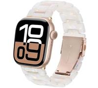SPINYE Bracelet compatible avec iWatch 38 mm, 40 mm, 41 mm, 42 mm, bracelet de rechange en résine colorée pour Apple Watch Series 10/9/8/Ultra/7/SE/6/5/4/3 pour homme et femme (coquillage blanc)