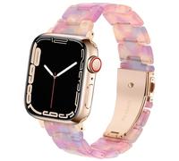 SPINYE Bracelet compatible avec iWatch 38 mm, 40 mm, 41 mm, 42 mm, bracelet de rechange en résine colorée pour Apple Watch Series 10/9/8/Ultra/7/SE/6/5/4/3 pour homme et femme (rose rêve)