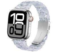 SPINYE Bracelet compatible avec iWatch 38 mm, 40 mm, 41 mm, 42 mm, bracelet de rechange en résine colorée pour Apple Watch Series 10/9/8/Ultra/7/SE/6/5/4/3 pour homme et femme (Icesnow blanc)