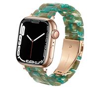 SPINYE Bracelet compatible avec iWatch 38 mm, 40 mm, 41 mm, bracelet de rechange en résine colorée pour Apple Watch Series 7/SE/6/5/4/3 pour homme et femme (38/40/41 mm, vert émeraude)