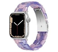 SPINYE Bracelet compatible avec iWatch 42 mm, 44 mm, 45 mm, 46 mm, 49 mm, bracelet de rechange en résine colorée pour Apple Watch Series 10/9/8/Ultra/7/SE/6/5/4/3 pour homme et femme (violet rose)