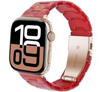 SPINYE Bracelet compatible avec iWatch 42 mm, 44 mm, 45 mm, 46 mm, 49 mm, bracelet de rechange en résine colorée pour Apple Watch Series 10/9/8/Ultra/7/SE/6/5/4/3 pour homme et femme (rouge coloré)
