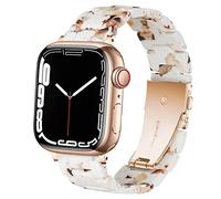 SPINYE Bracelet de rechange en résine colorée pour iWatch 42 mm, 44 mm, 45 mm, pour Apple Watch Series 7/SE/6/5/4/3 pour homme et femme (42/44/45 mm, nougat)