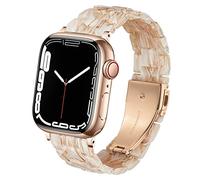 SPINYE Bracelet de rechange en résine colorée pour iWatch 42 mm, 44 mm et 45 mm, pour Apple Watch Series 7/SE/6/5/4/3 pour homme et femme (42/44/45 mm, blanc soie)