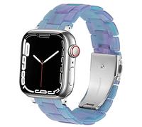 SPINYE Bracelet de rechange en résine colorée pour iWatch 42 mm, 44 mm et 45 mm, pour Apple Watch Series 7/SE/6/5/4/3 pour homme et femme (42/44/45 mm, bleu phantom)