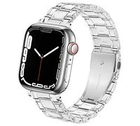 SPINYE Bracelet de rechange en résine colorée pour iWatch 42 mm, 44 mm et 45 mm, pour Apple Watch Series 7/SE/6/5/4/3 pour homme et femme (42/44/45 mm, transparent)