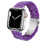 SPINYE Bracelet de rechange en résine colorée pour iWatch 42 mm, 44 mm et 45 mm, pour Apple Watch Series 7/SE/6/5/4/3 pour homme et femme (42/44/45 mm, violet nacré)