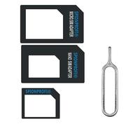 SpionProfi 3 en 1 Nano SIM Adaptateur 4 en 1 Nano vers Micro ; Nano vers Carte SIM standard et Micro to SIM + Extracteur de carte SIM