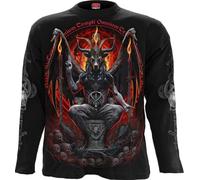 Spiral T-Shirt Baphomet Homme Manches Longues Noir 100% Coton Coupe standard M