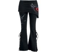 Spiral - Bat'S Heart - 2in1 Boot-Cut Leggings with Micro Slant Skirt M Black