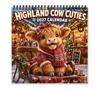 Spiral Binding 2027 Cattle Print Artistic Schedule - Calendar for Wall | with Writing Area Animal Calendar 2027 for Daily Note, Office, Living Room, Dorm, Classroom, Bedroom, Hotel, Shop