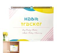 Spiral Binding Habit Calendar,Habit Tracker Calendar Daily Journal, Undated | Planificateur de des habitudes non daté avec tableau d'objectifs pour la santé, la forme ph