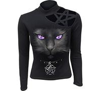 Spiral Black Cat Femme T-Shirt Manches Longues Noir L 100% Coton Regular/Coupe Standard
