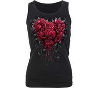 Spiral Bleeding Heart Femme Top Noir S 100% Coton Slim Fit