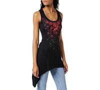 Spiral Blood Rose Femme Top Noir XXL 95% Viscose, 5% Élasthanne Regular/Coupe Standard