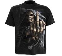 Spiral Bone Finger Homme T-Shirt Manches Courtes Noir 3XL 100% Coton Regular/Coupe Standard