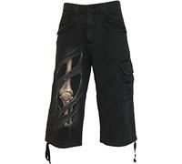 Spiral - Bone Rips - Vintage Cargo Shorts 3/4 Long Black XXL Black
