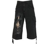 Spiral - Bone Rips - Vintage Cargo Shorts 3/4 Long Black S Black