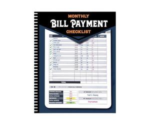 Spiral-Bound Bill Payment Notebook, Monthly Bill Tracker Finance Planner, 20,5 cm/10 x 8,2in Personal Budgeting Journal for Expense Tracking, High-Efficiency Finance Organizer for Home and Office