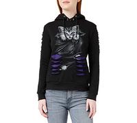 Spiral - Bright Eyes - Sweat-Shirt à Capuche Large - Style déchiré - Violet/Noir - S