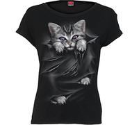Spiral Bright Eyes Femme T-Shirt Manches Courtes Noir M 100% Coton Regular/Coupe Standard