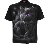 Spiral - Cattitude - Front Print T-Shirt Black L Black