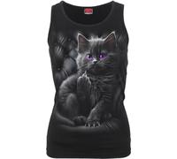 Spiral Cattitude - Vest Femme Top Noir L 100% Coton Regular/Coupe Standard