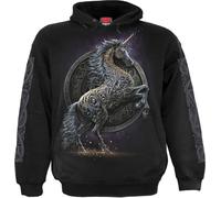 Spiral Celtic Unicorn Homme Sweat-Shirt à Capuche Noir XL 100% Coton Regular/Coupe Standard