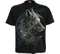 Spiral Loup Celtique Homme T-Shirt Manches Courtes Noir S 100% Coton Regular/Coupe Standard