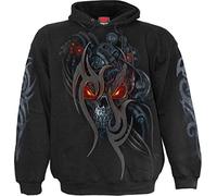 Spiral Crâne Steampunk Homme Sweat-Shirt à Capuche Noir M 100% Coton Regular/Coupe Standard