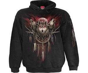 Spiral Cry of The Wolf Homme Sweat-Shirt à Capuche Noir M 100% Coton Regular/Coupe Standard