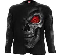 Spiral Death Stare Homme T-Shirt Manches Longues Noir XL 100% Coton Regular/Coupe Standard