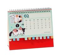 Spiral Desk Calendar - Cute Monthly Planner | Desktop Calendar with Adorable Prints, Decorative Study Planner with Sturdy Base, Home Room Accessories, Yearly Plan for Home, School and Living Room