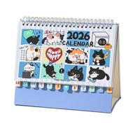 Spiral Desk Calendar - Cute Monthly Planner, Desktop Calendar with Adorable Prints, Decorative Study Planner with Sturdy Base, Home Room Accessories, Yearly Plan for Home School Office Room