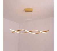 Spiral Dimmable Chandelier Ceiling Minimalist LED Pendant Light Fixture, 47.27 in Linear Hanging Lamps with Remote Control for Kitchen Island Home Living Dining Room