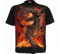 Spiral Direct Draconis Feu Dragon Ailes Dark Fantasy Gothique T Shirt L046M101