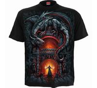 Spiral Direct Dragons Lair Château Feu Mythique Fantaisie Goth T Shirt L049M101