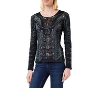 Spiral Direct Gothess Wrap - Allover Baggy Top Black, T-Shirt À Manches Longues Femme, Noir (Black 001), 52 (Taille Fabricant: XX-Large)