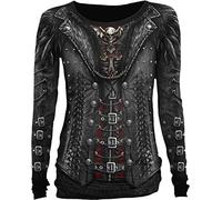 Spiral Direct Gothess Wrap-Allover Baggy Top Shirt À Manches Longues, Noir (Black 001), 44 (Taille Fabricant: Large) Femme