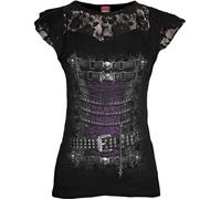 Spiral Direct - Haut "Waisted Corset" pour femme Manches courtes HE2823 (S) (Noir)