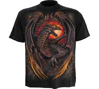 Spiral Dragon Furnace Homme T-Shirt Manches Courtes Noir XL 100% Coton Regular/Coupe Standard
